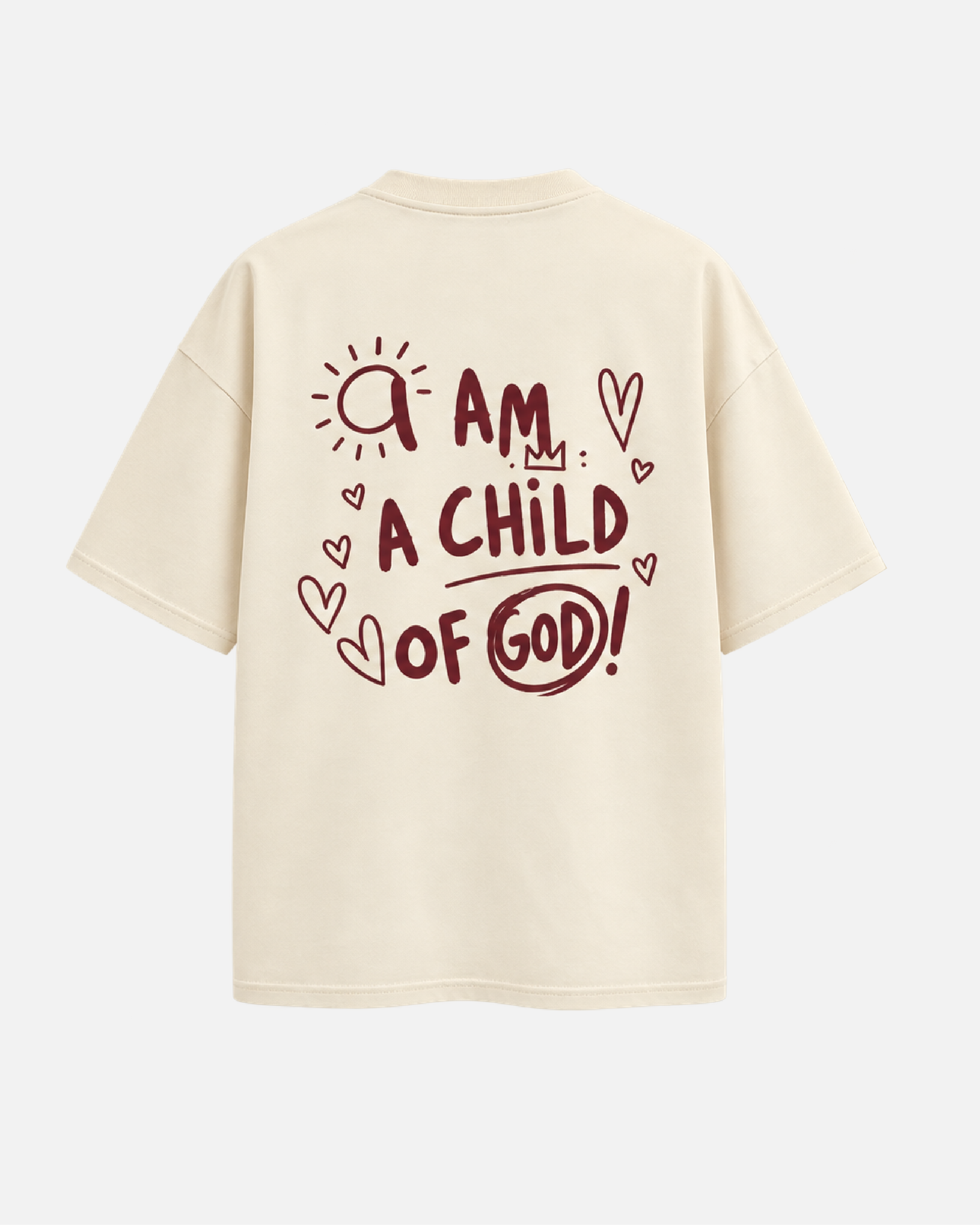 Mujer con camiseta oversize I Am a Child de Fit Zone, vista frontal