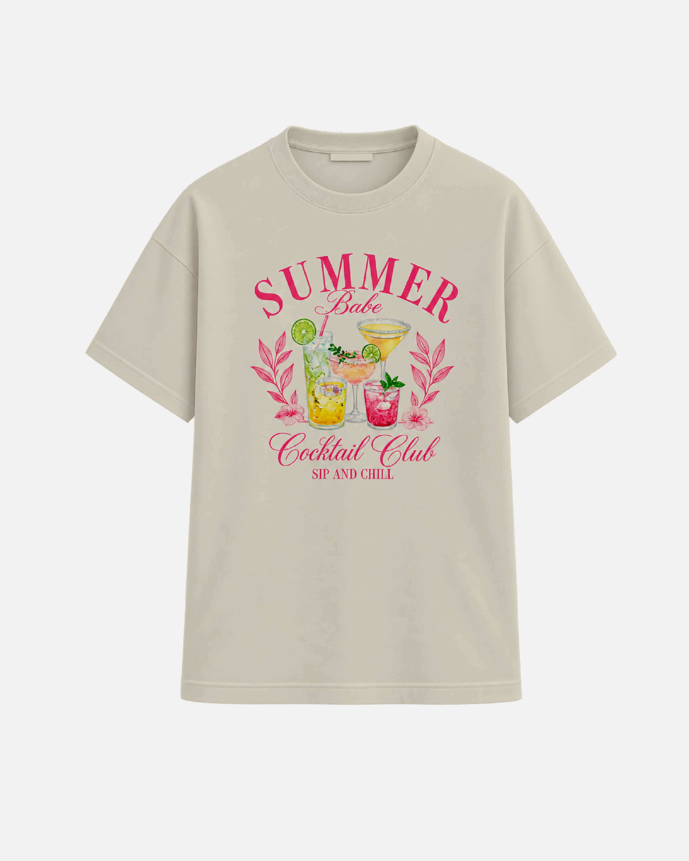 Mujer con camiseta oversize Summer de Fit Zone, vista frontal