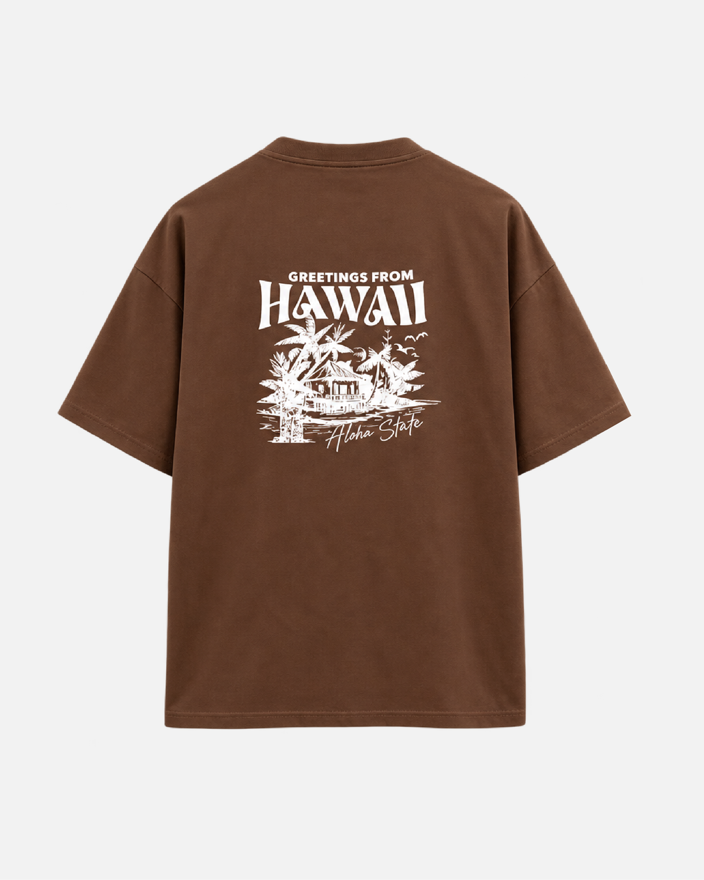 Mujer con camiseta oversize Hawaii de Fit Zone, vista frontal