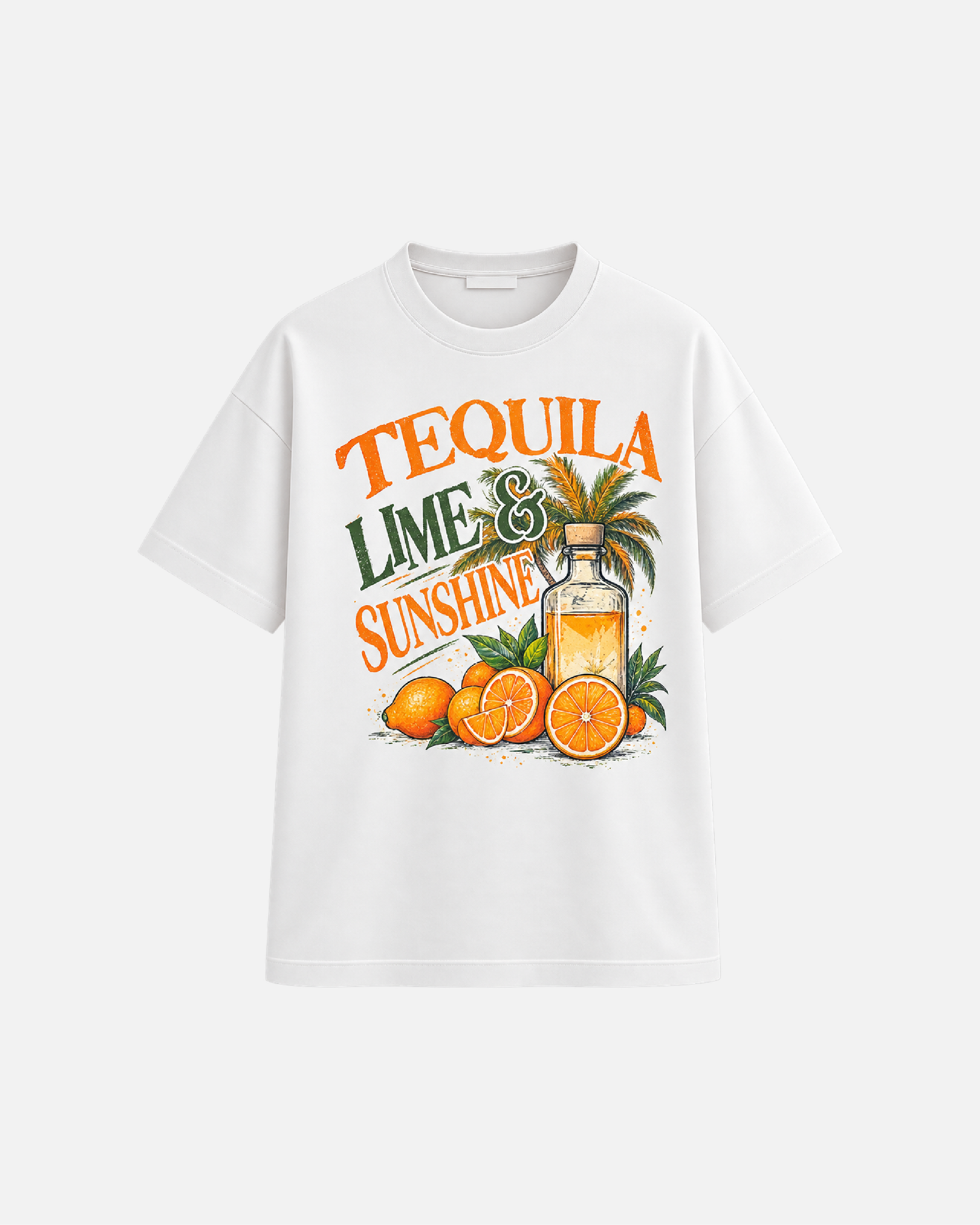 Mujer con camiseta oversize Tequila de Fit Zone, vista frontal